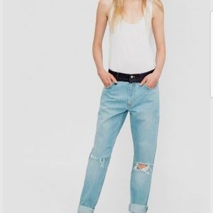French Connection mashup denim boyfriend NWT sz8